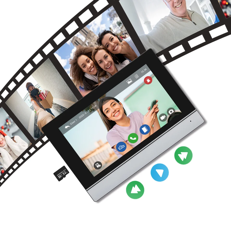 Dispositivi di sicurezza per videocitofono IP intelligenti con supporto per visione notturna Sistema citofonico per registrazione scheda di memoria Telecamera 1080P