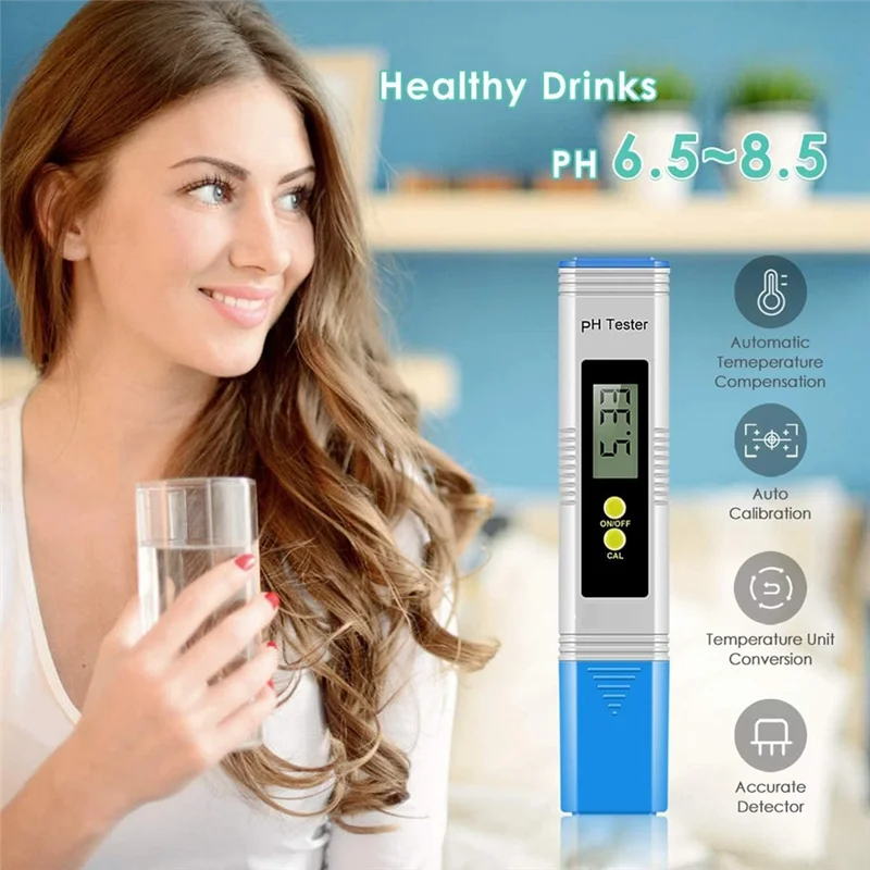 Digital PH Meter, 0.01 PH Water Quality Tester With 0-14 PH Measurement, Water PH Tester For Household Drinking Pool Easy To Use