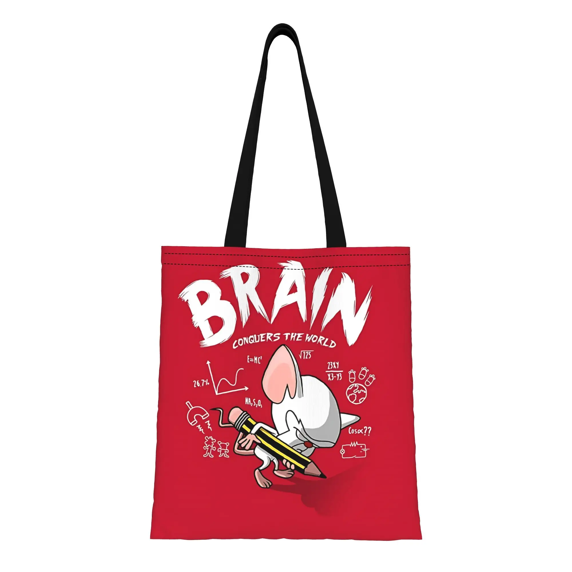 

Холщовая сумка-тоут Ambition Pinky And The Brain, 1 шт., прочная, устойчивая к выцветанию, с прочными ручками для переноски, отличный подарок