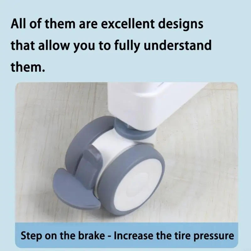 بكرة كرسي مرتفع دوارة مستقرة للأطفال تتميز بـ 4 قطع عجلات فرامل آمنة وبنية بلاستيكية مريحة A2UB