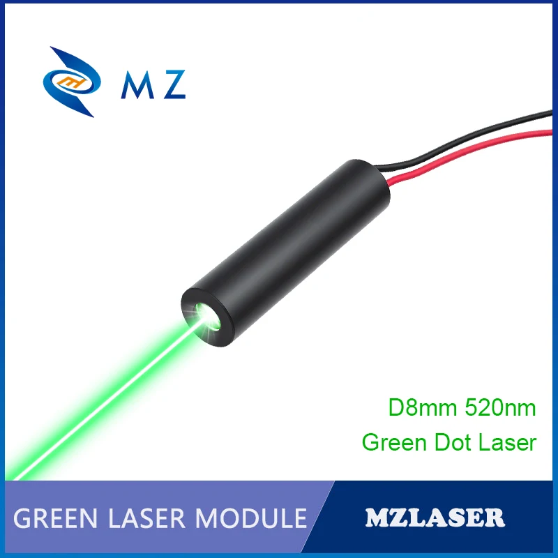 New Economical Compact Green Dot Laser Diode Module 520nm D8mm 0.5mW 1mW 5mW 3V Industrial Grade for Woodworking Machinery