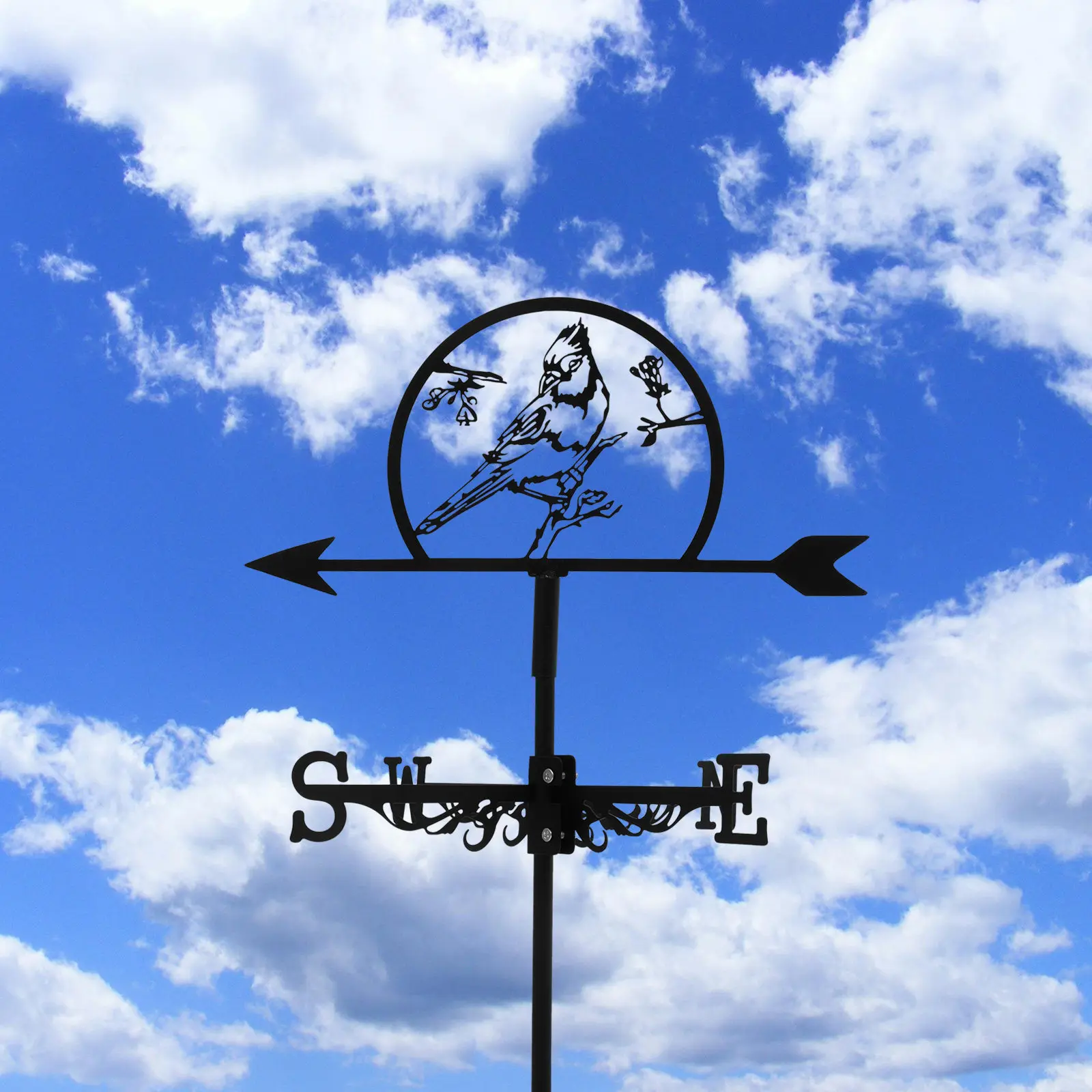 Outdoor Weathervane Wind Direction Indicator Iron Weather Vane for Garden Yard Roof Decor Measuring Tool