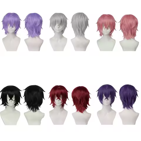 A 10-Inch Cosplay Synthetic Wig With Bangs For Both Men And Women, Suitable For Anime And Game Role-Playing Halloween Lolita Wig