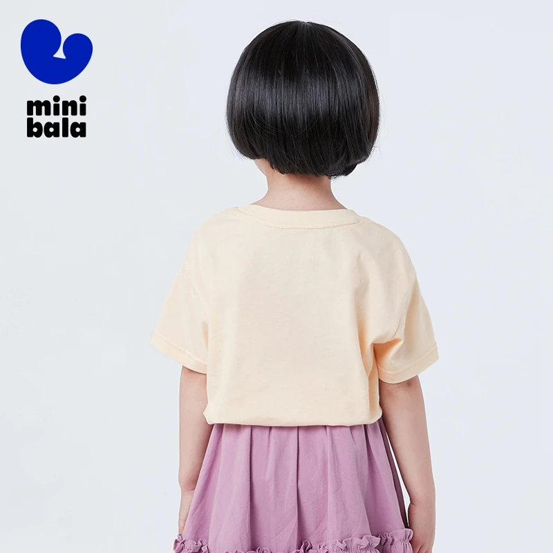 Mini Bala Short Sleeve T-Shirt Unisex Children Short Sleeve T-Shirt Summer Pure Cotton Fun Top Children Base Shirt image 6