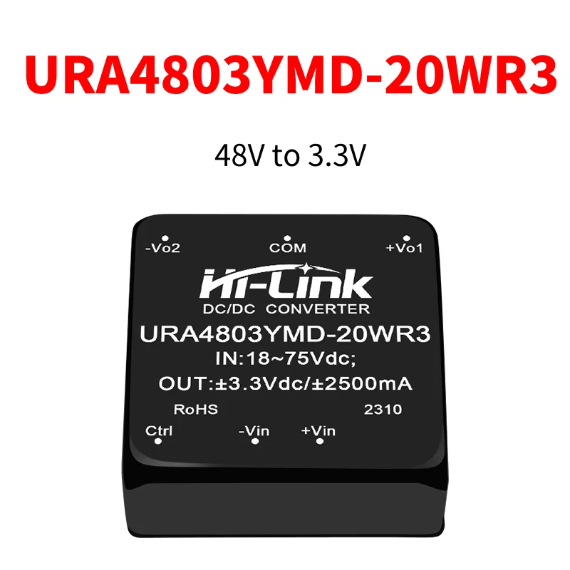 شحن مجاني URA4805YMD-20WR3 URB4805YMD-20WR3 تيار مستمر/تيار مستمر وحدة طاقة معزولة ومنظمة مخرج مزدوج 48 فولت إلى 3.3 فولت/5 فولت/12 فولت/15 فولت/24 فولت