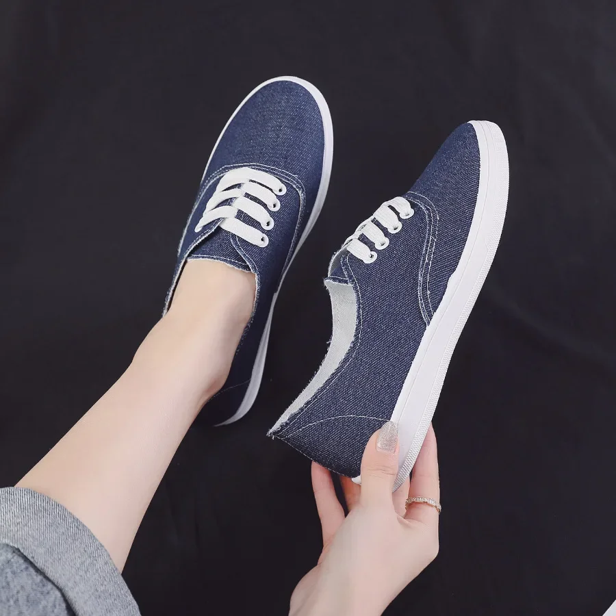 2024 New Loafers Flat Shoe Sneakers for Women Shoes Breathable Women\'s Casual Female Comfor Sneakers Lace Up Solid Color