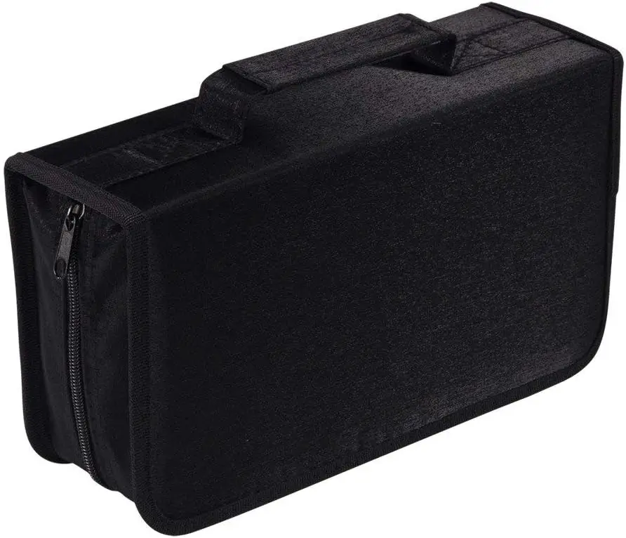 

CD DVD Storage Wallet Holds 128 Discs with Protective Cover for Home Office