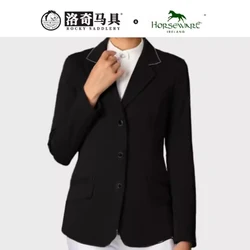 Horseware-Robe de chevalier avec bord argenté pour femme, robe de compétition équestre, HW85001