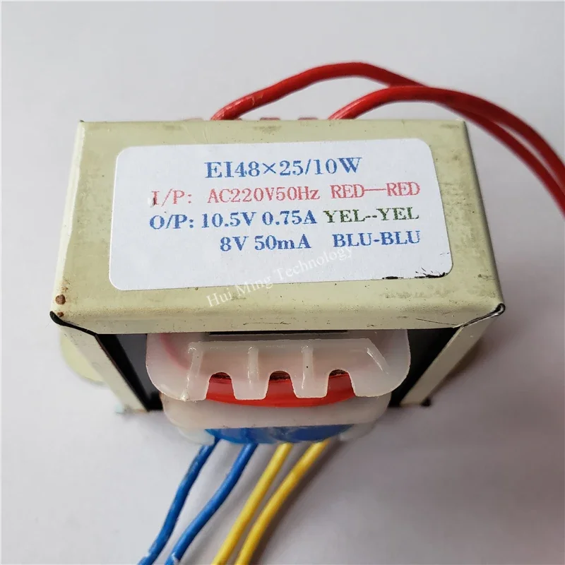 10W EI Transformer 220V To 10.5V 0.75A 8V 50mA Transformers 10VA EI48*25 Air energy water heater heat pump main board power