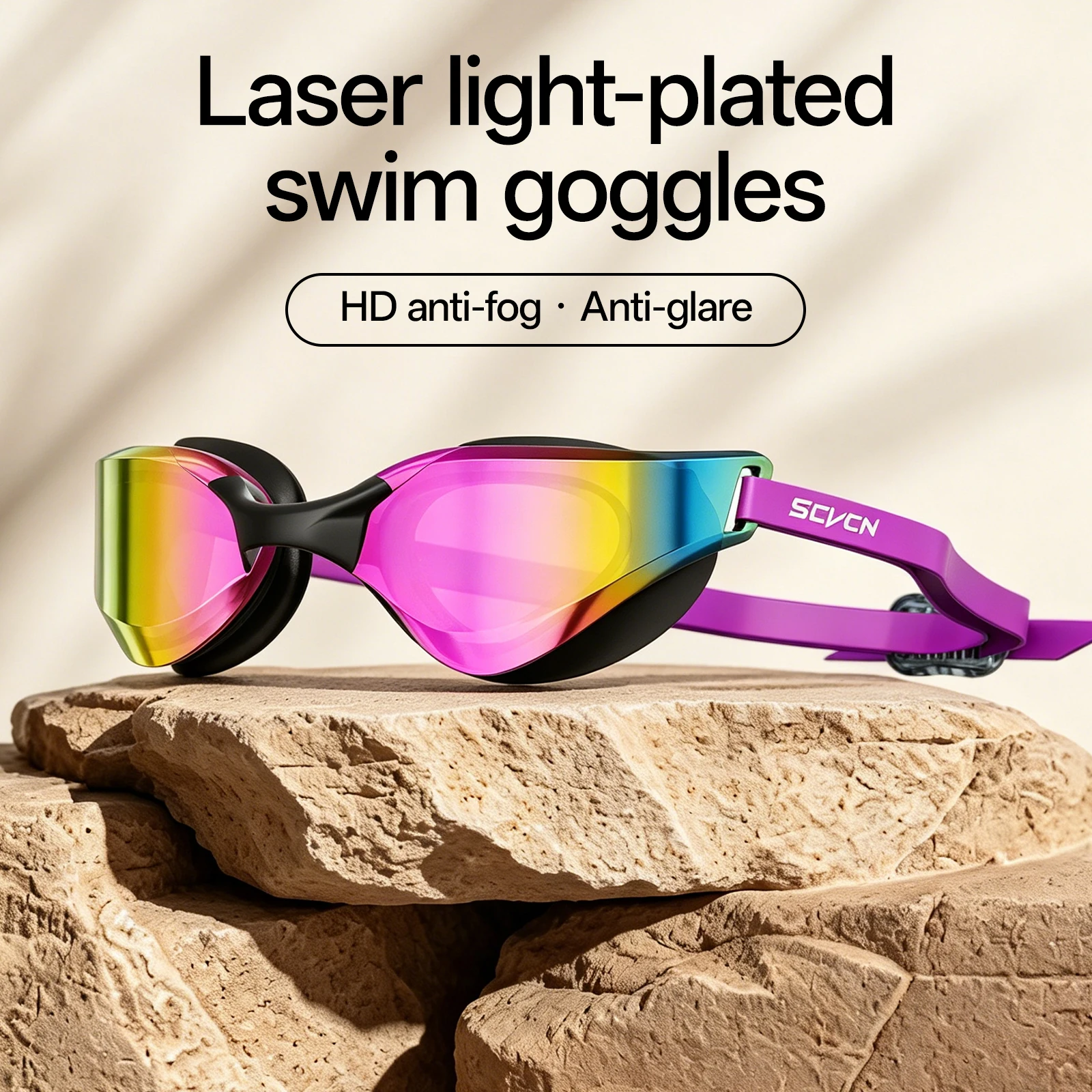 SCVCN Adult Swimming Goggles Anti-Fog Low-Drag Swim Glasses Men Women Youth Pool Competition Use Accessories Summer Diving Beach