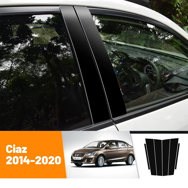 

For Suzuki Ciaz 2014-2020 2015 2016 2017 2018 2019 Black Carbon Fiber Doors and Windows B C Pillars Column Decorative Stickers