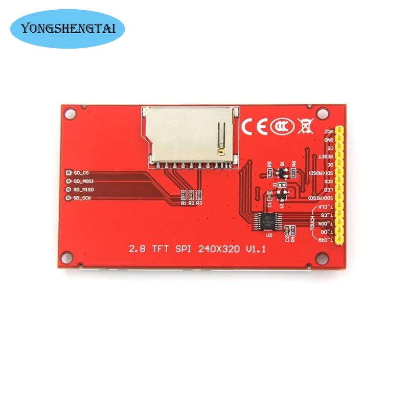 Módulo de pantalla LCD TFT Serial SPI de 3,2 pulgadas, 320x240, con controlador de Panel táctil IC ILI9341 para MCU sin pantalla táctil