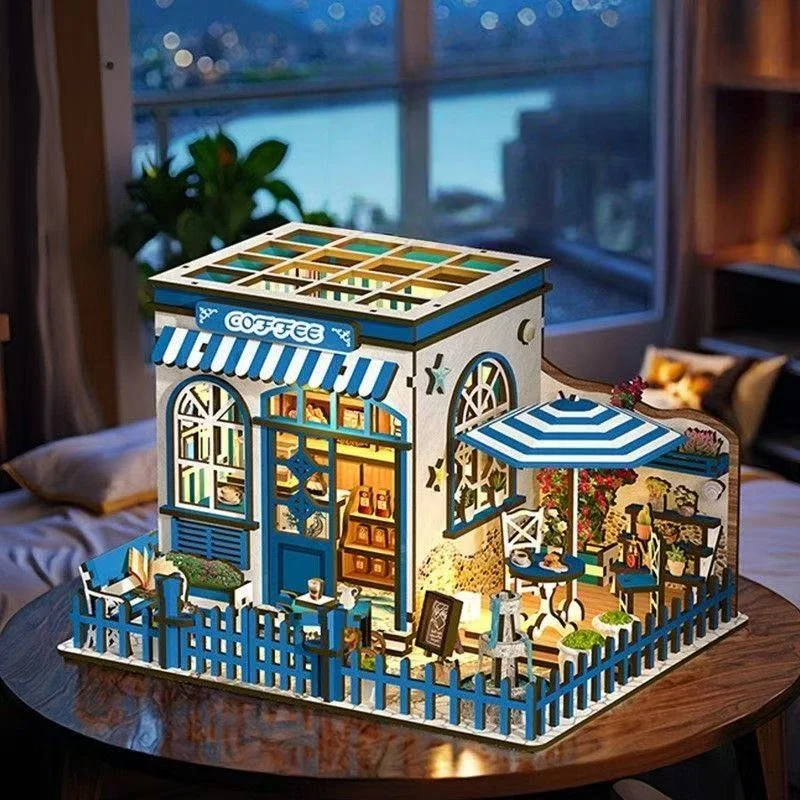 مجموعة نماذج منزلية صغيرة ثلاثية الأبعاد من Sunlight Cafe DIY - هدية لسطح المكتب الإبداعي: اصنع نموذج معماري خاص بك #1