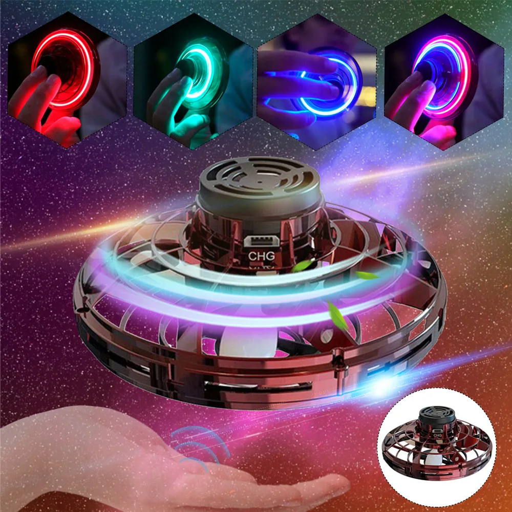 UFO Fingertip Upgrade Flying Spinner, Descompressão Toy para Adultos e Crianças, Mini Party Props, Rotação de 360 Graus, Novo