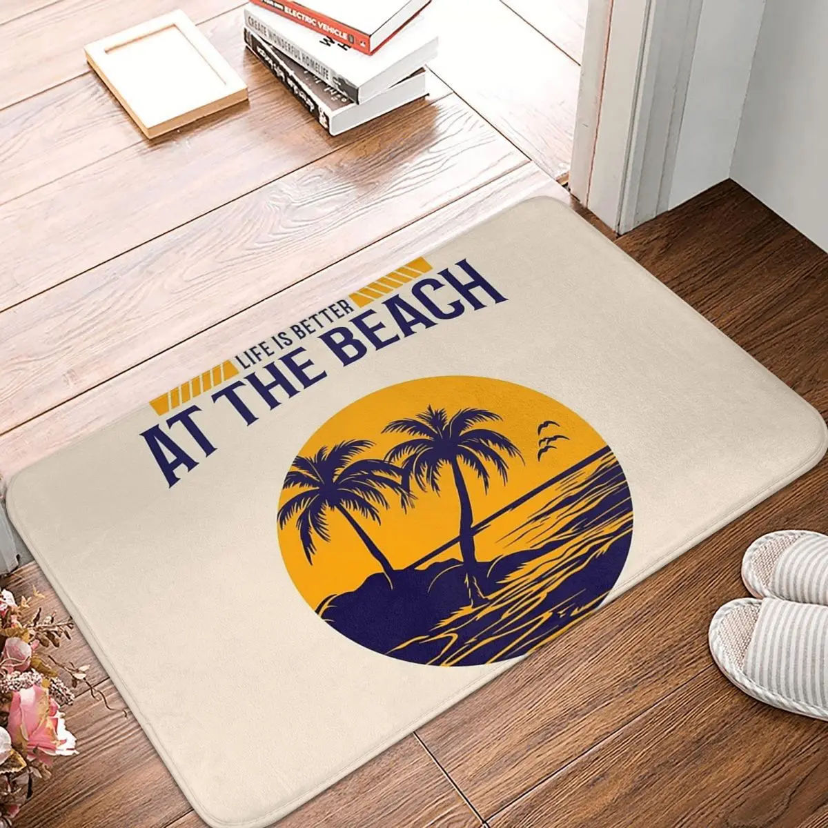 Life Is Better At The Beach Surf Surfing Summer Anti-slip Doormat Floor Mat Carpet Rug for Kitchen Entrance Bedroom Footpad Mats