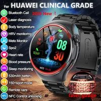 2025 nuevo enfermería salud láser cura presión arterial reloj inteligente hombres ritmo cardíaco pulso sueño Bluetooth llamada Monitor corporal Smartwatch