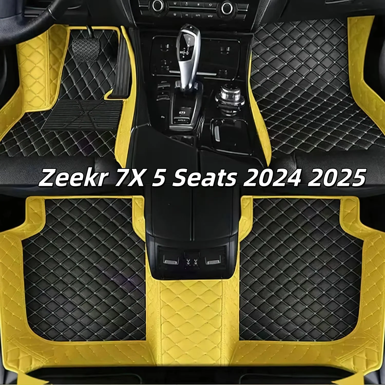 

Изготовленные на заказ автомобильные коврики для Zeekr 7X 5 мест 2024 2025, авто полный комплект ковров, кожаные коврики для ног, коврики