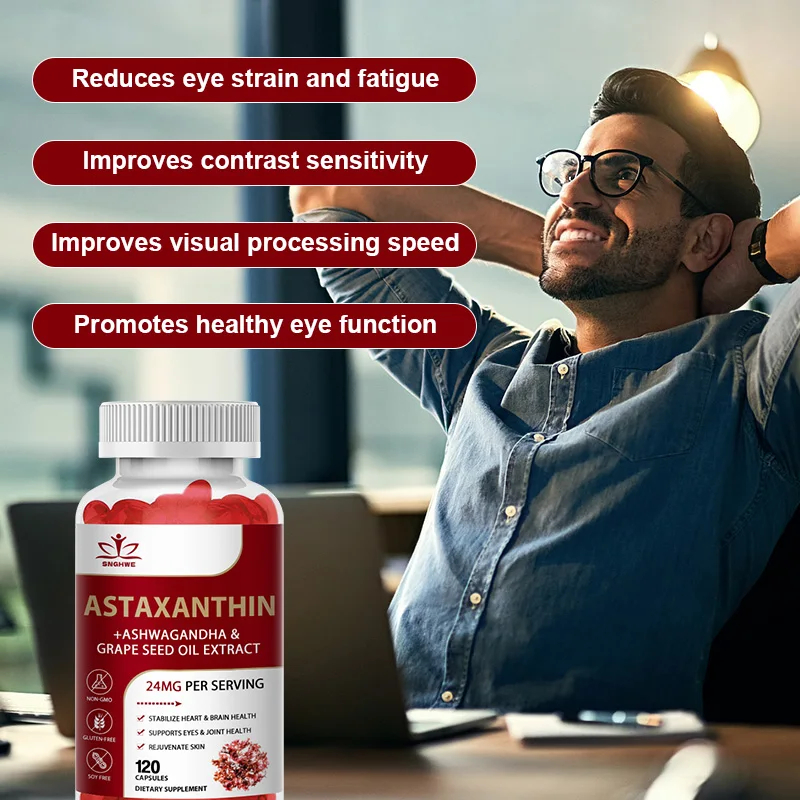 Astaxanthin Capsules - High-Quality Antioxidant Supplements That Support Eye, Skin, Joint, And Immune System Health Supplements