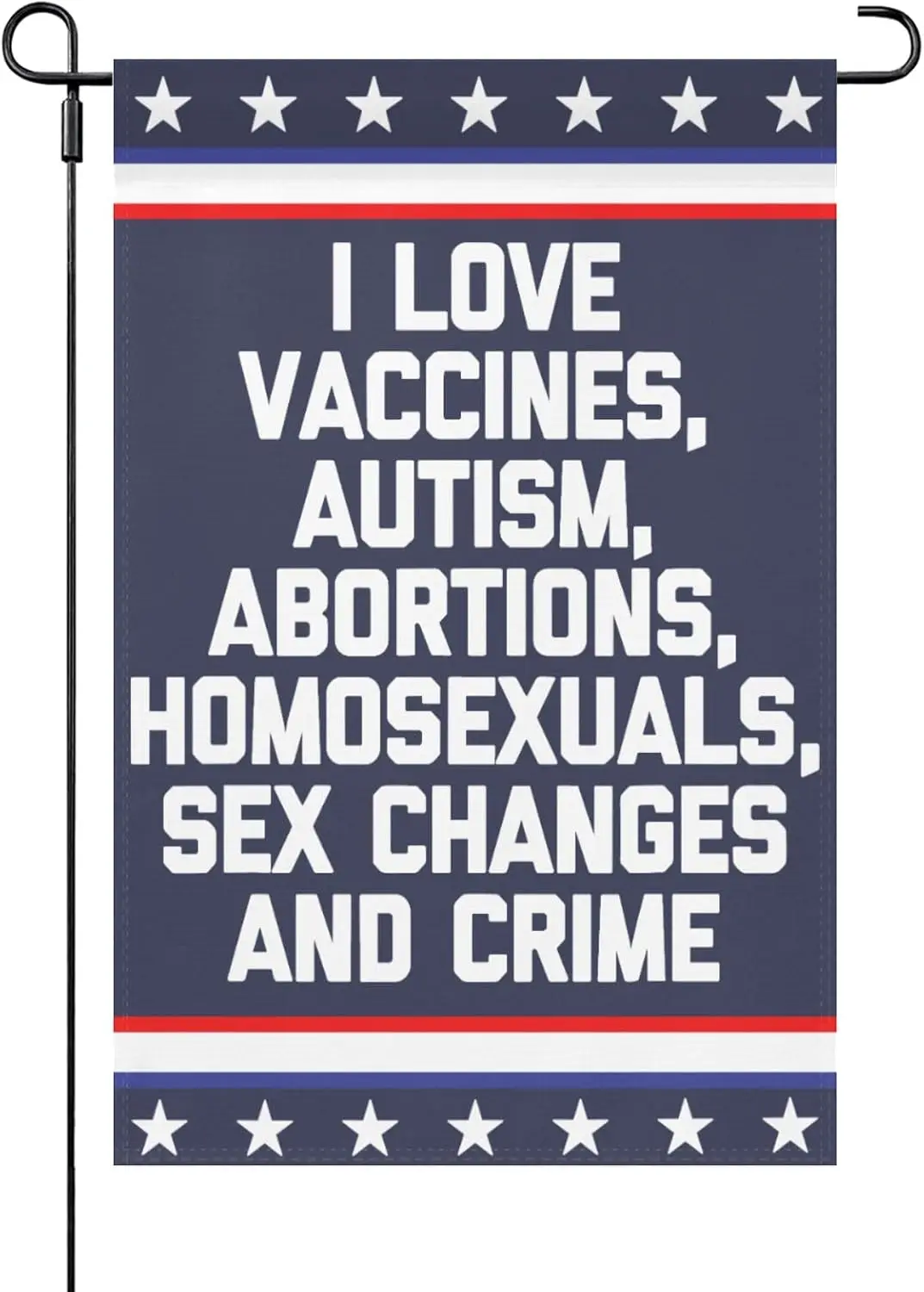 I Love Vaccines, Autism, Abortions... Funny Saying Sarcastic House Flag 12X18in Double Sided Vintage Outdoor Flags Double Si LOI