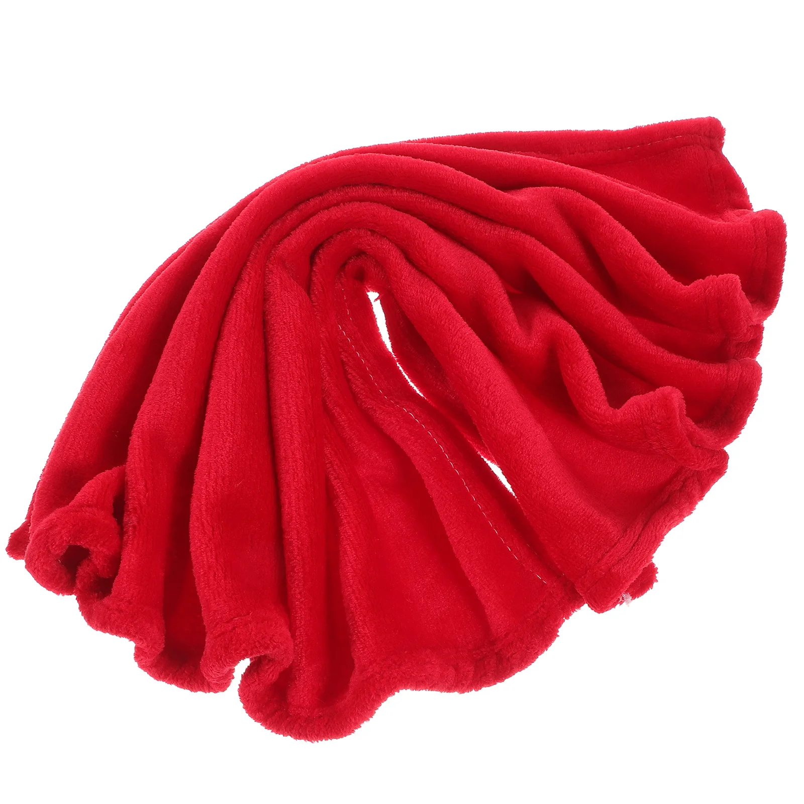 Premium Material Flannel Fleece Pet Blanket Solid Color Red Cozy Warm Lightweight Comfortable Elaborate Needle Stitching