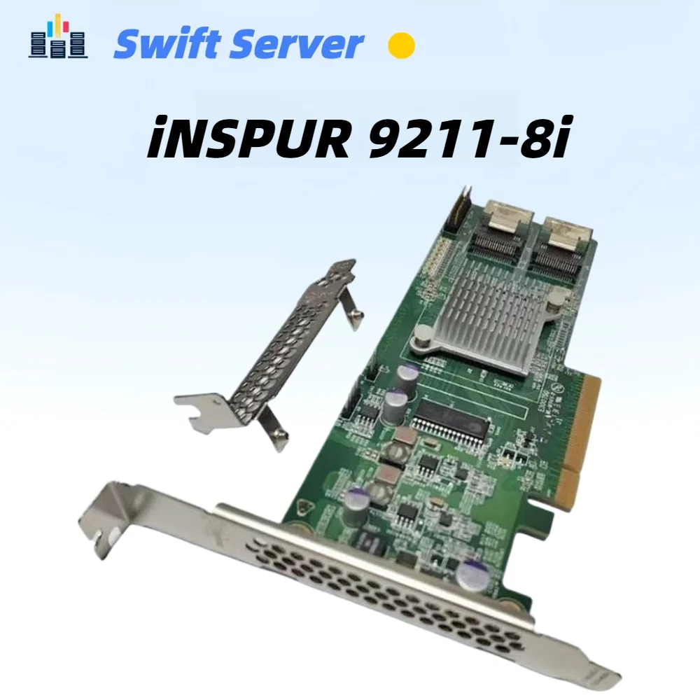 INSPUR 9211-8i IT Mode HBA – 8-Port 6Gbps SAS/SATA Controller, PCIe 2.0 X8, Firmware P20, Ideal for NAS/ZFS/unRAID