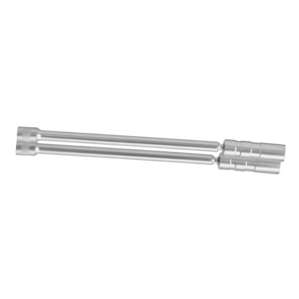 Silver Extended Spark Socket Automotive Removal Tool Chromium-vanadium Steel High-impact Resistant Secure Grip Mechanism