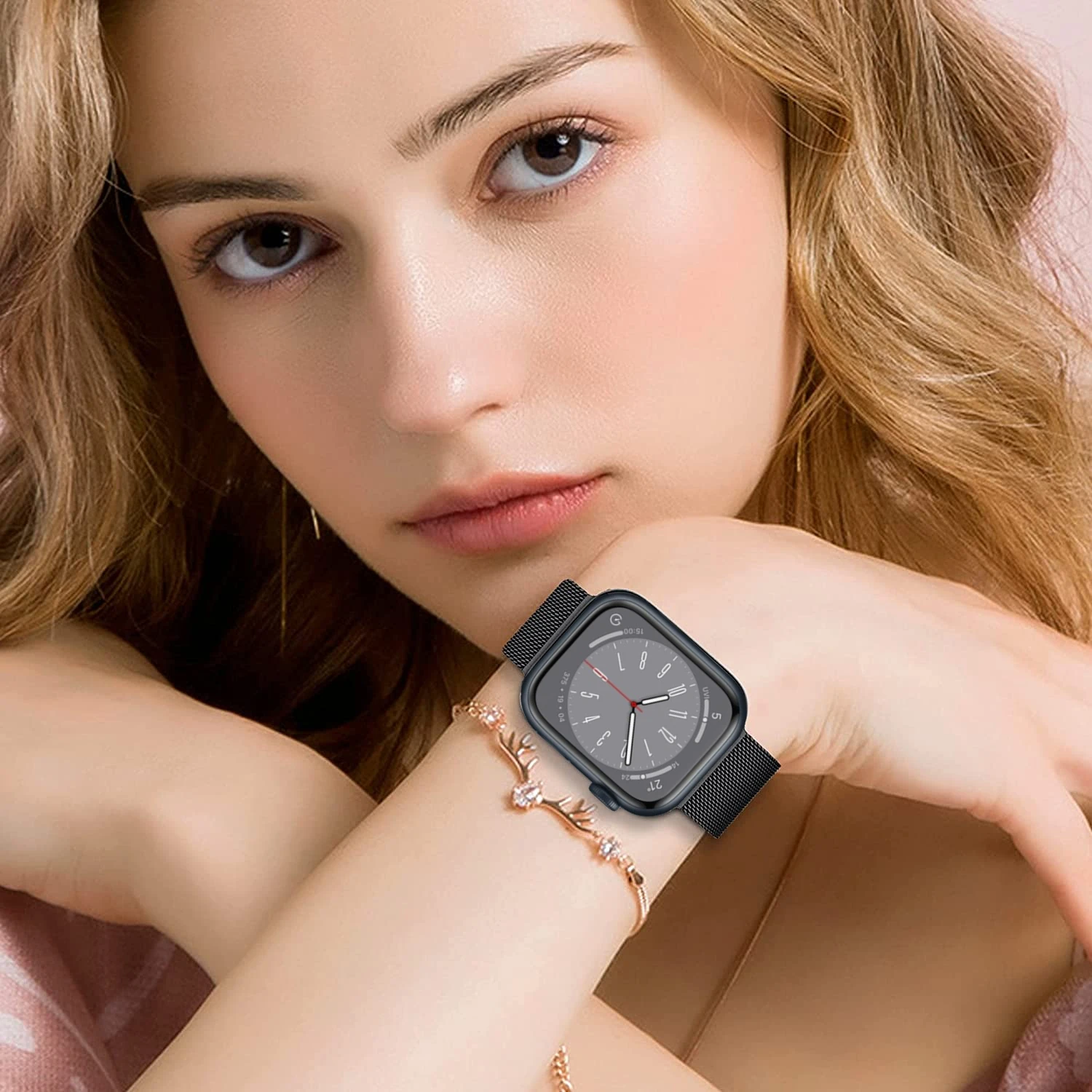 Metal strap For Apple watch Ultra 49mm 10 46mm 42mm 9 8 7 45mm 41mm Milanese butterfly buckle band For iWatch 6 5 4 SE 44mm 40mm