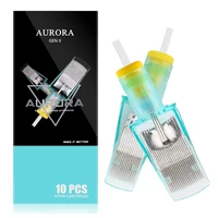 Cartucho de agujas de tatuaje esterilizadas de acero inoxidable, agujas de fila grande de alta calidad para colorear de patrones grandes y sombras, 5/10 Uds.