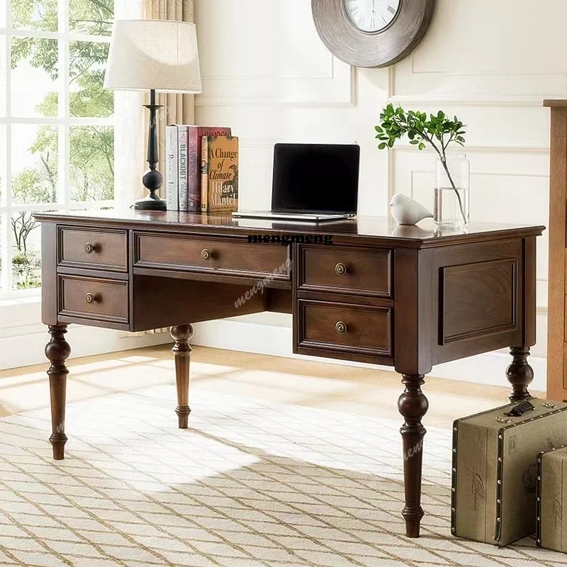 Hot sales Retro Writing Office Desks Desktop Computer American Style Office Desks Exquisite Fashionable Furniture