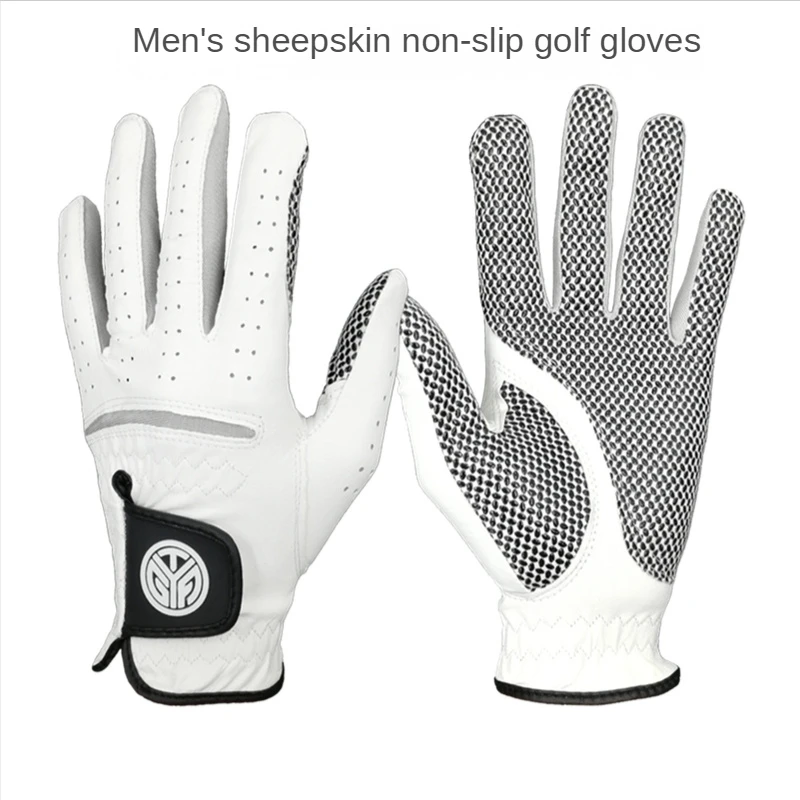 

1 Pcs Men's Golf Glove Left Hand Right Hand Indonesian Lamb Leather Wear Breathable Golf Gloves Men Color White Guantes De Golf