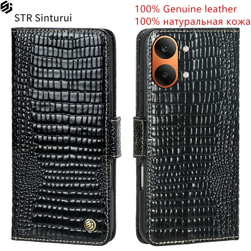 

STR 100% Genuine leather lizard grain card Slot Wallet Cover For Xiaomi Redmi Turbo 5 Max 4 Pro 3 Flip shockproof phone Case