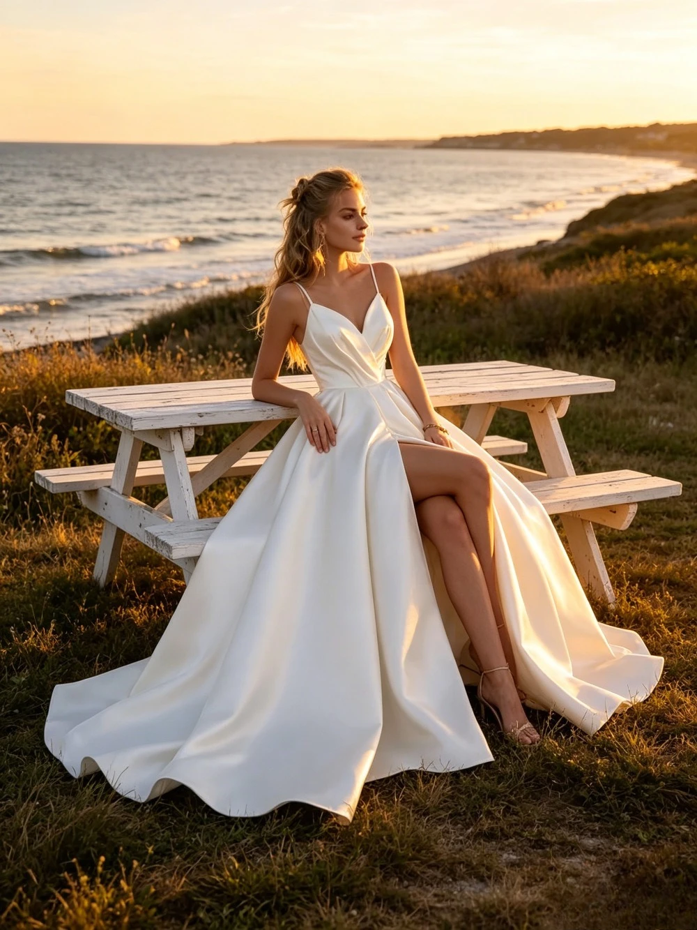 Customized Satin Strap A-line Wedding Dresses 2026 Sleeveless V-neck Pleated Side Seam Bridal Gown Minimalism and Floor Skirt