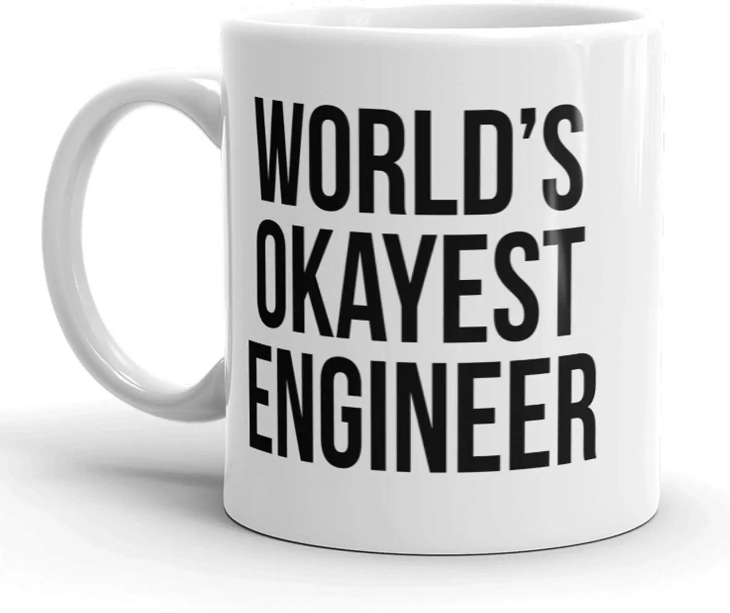 Crazy Dog T-Shirts Worlds Okayest Engineer Funny Scientific Mechanical Ceramic Coffee Drinking Mug 11oz Cup