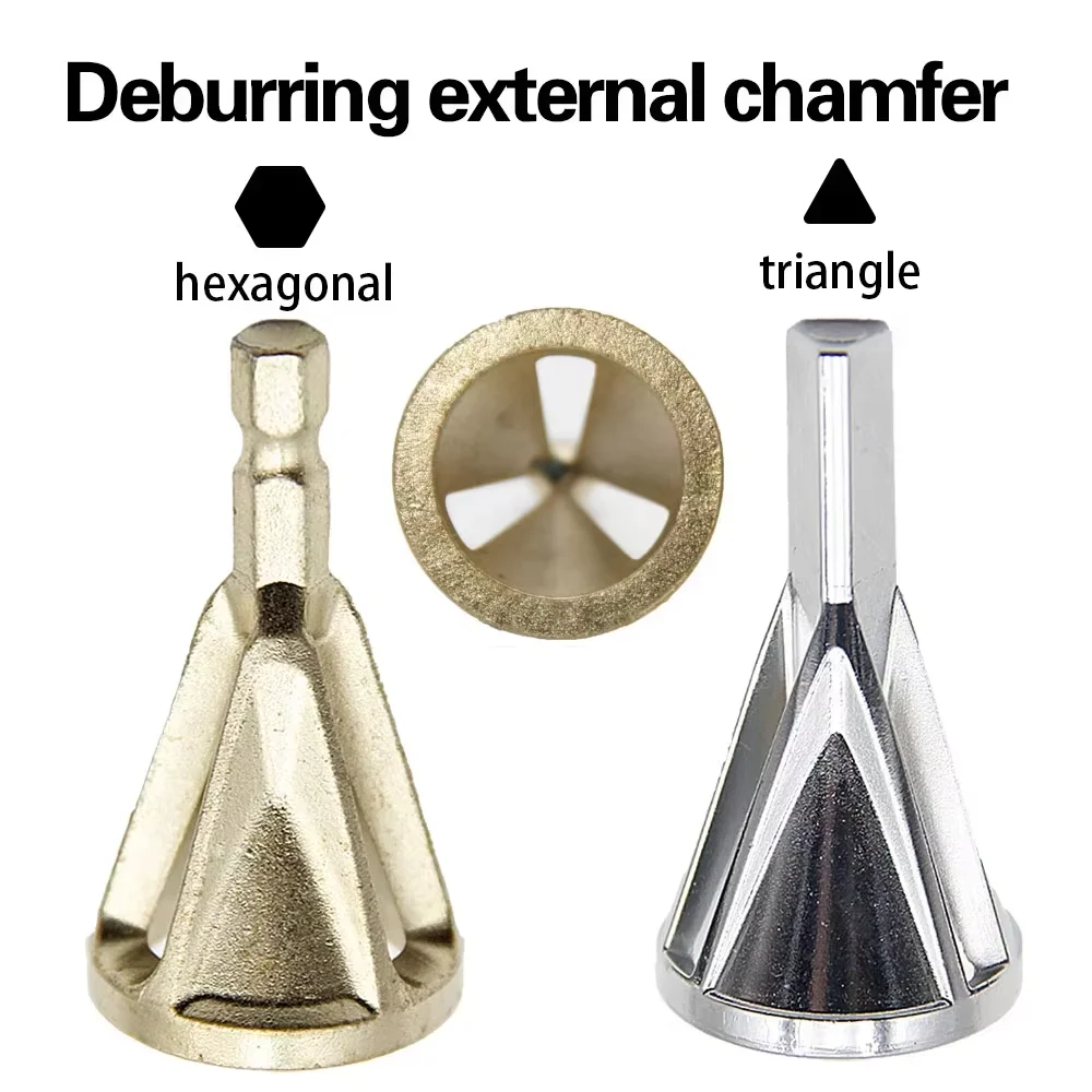 Hexagonal Triangular Handle Chamfering Tool Fast Remove Burr Removal Deburring Trimming Drill Bit Stainless Steel Copper Screw