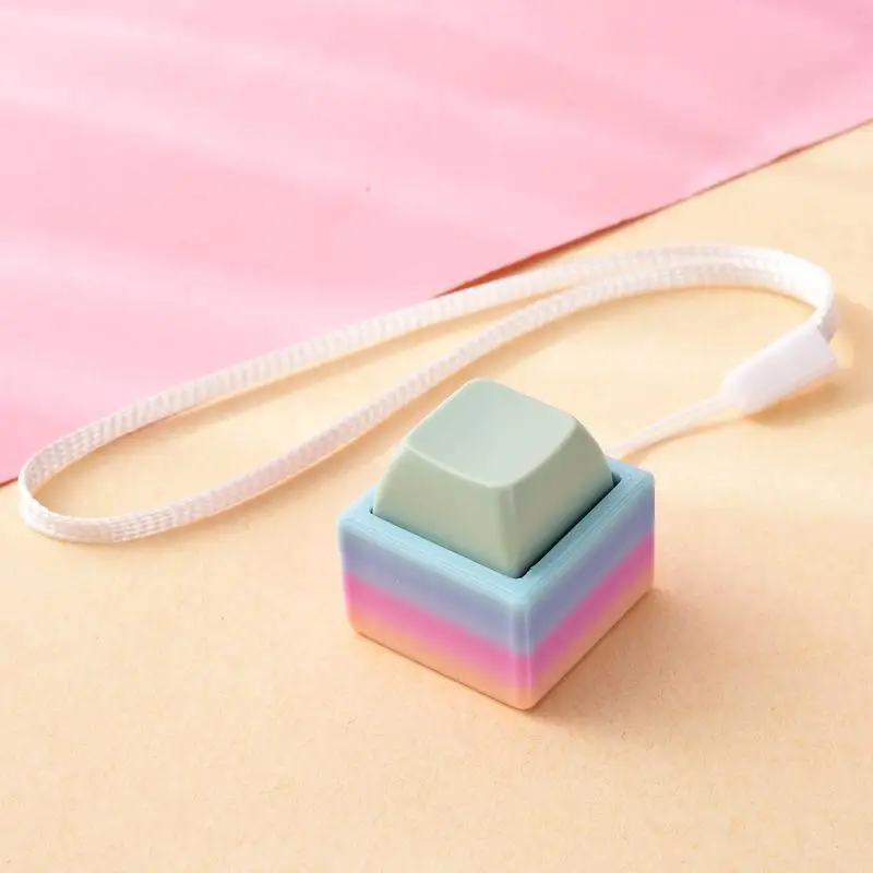 Lebendige Farben, Tastatur-Tasten als Fidget-Spielzeug, angenehmes taktiles Feedback, tragbares Schlüsselband zur Stressbewältigung, ideal für Büro, Schule und den täglichen Gebrauch. – Detail 21