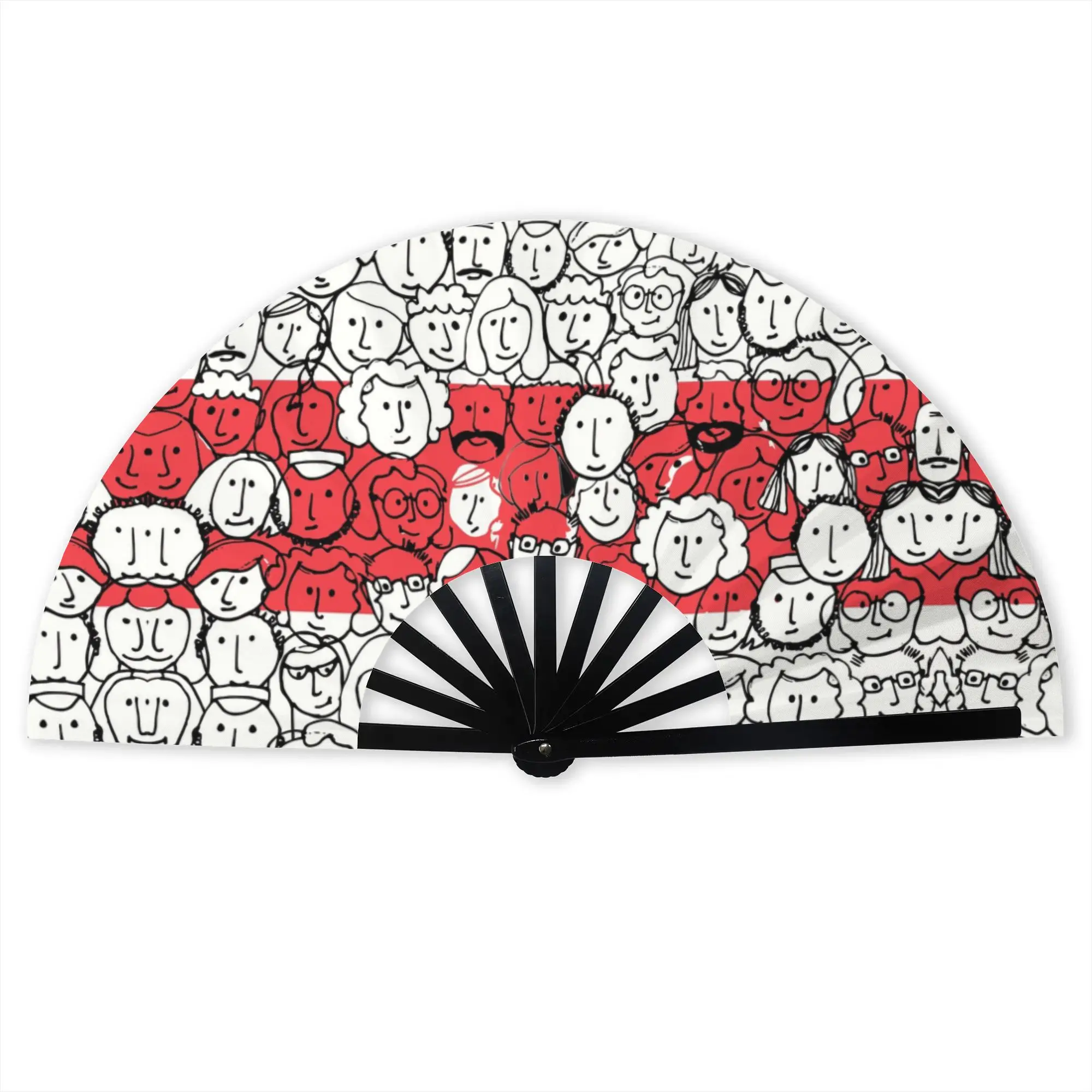 Belarus Freedom Folding Hand Fan Belarusian Patriotic Polyester Fabric Fan Cool Summer Accessory Decorative Fans