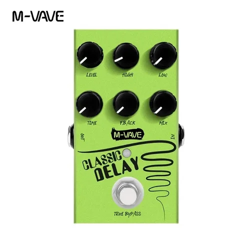 Pedal de efecto de retardo clásico M-vave, Pedal de efectos de guitarra con tiempo de retardo de 600ms True Bypass para bajo de guitarra eléctrica