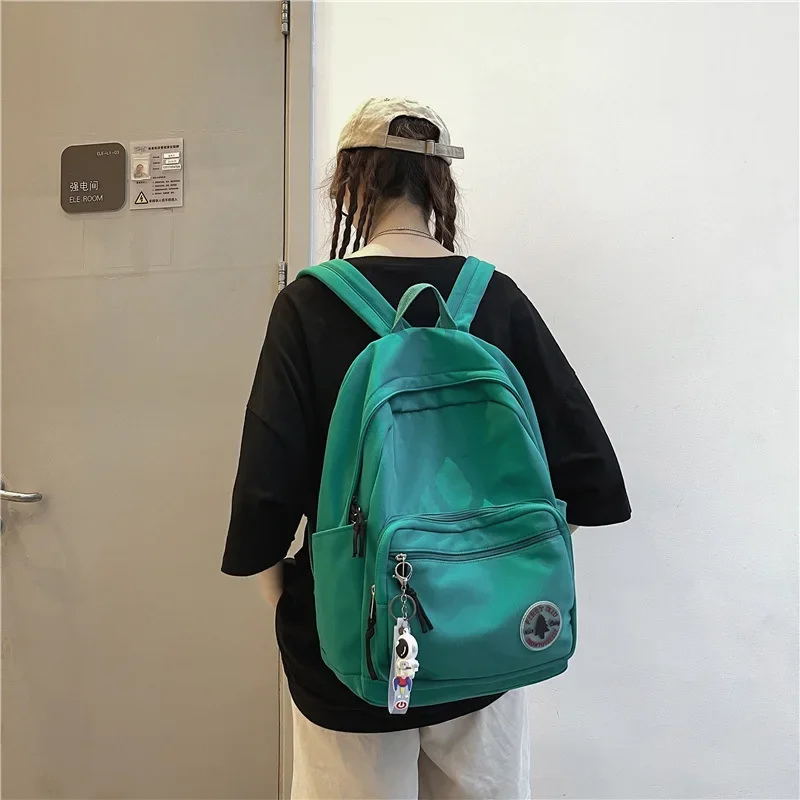 Mochila escolar Harajuku con cremallera para estudiantes, resistente al agua, 20-35L