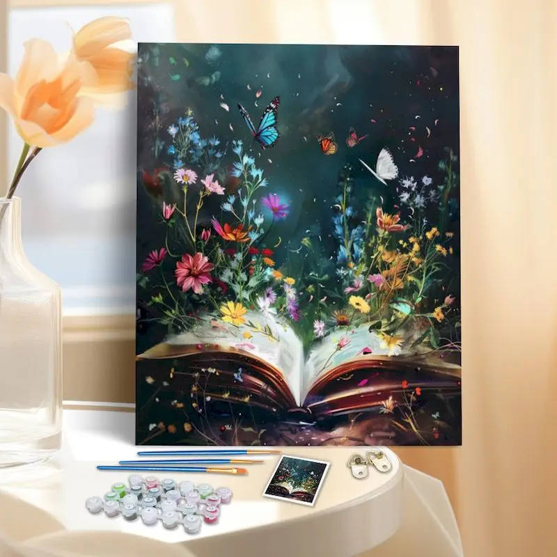 SDOYUNO Frame DIY Painting By Numbers HandPainted Unique Gifts 60x75cm Fantasy Book Scenery Oil Picture By Number Home Decor