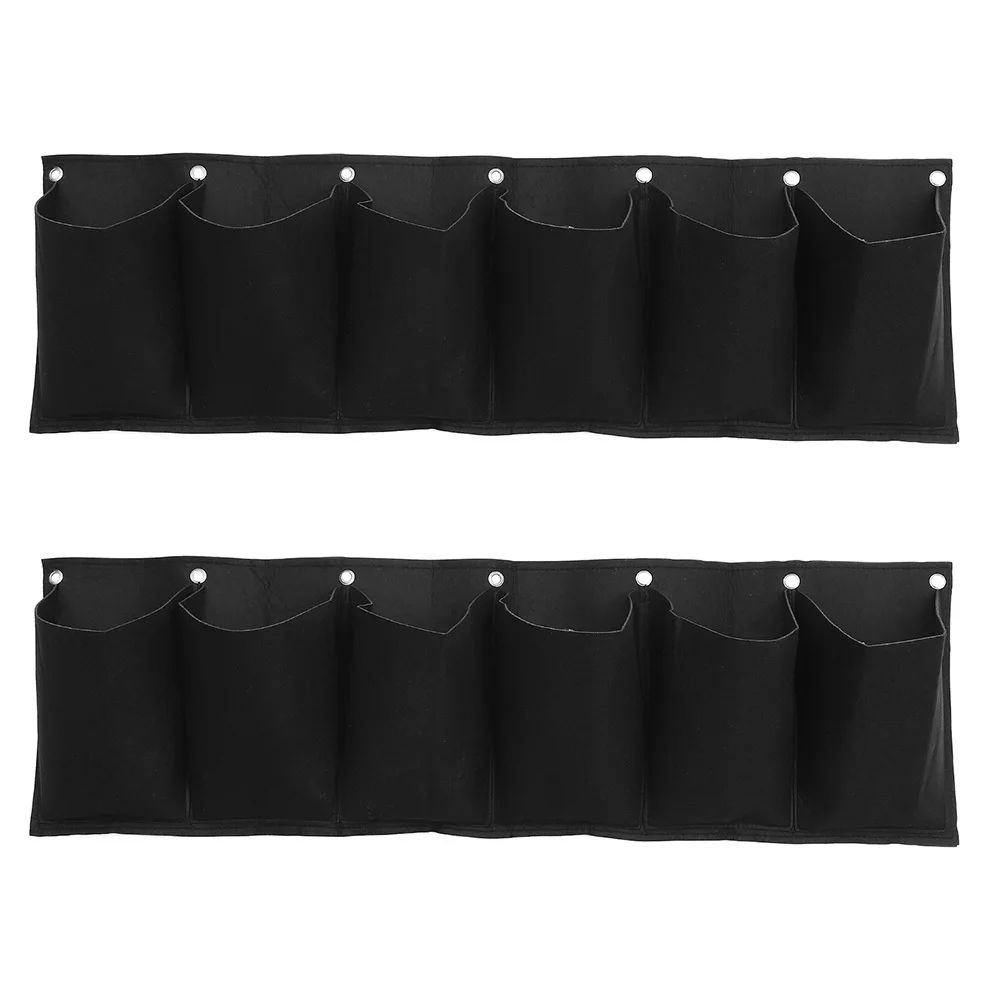 

2Pcs Wall Plant Bags Horizontal Hanging Planters Felt Multi Pocket Planting Bag Vertical Garden Growing Planter for Indoor