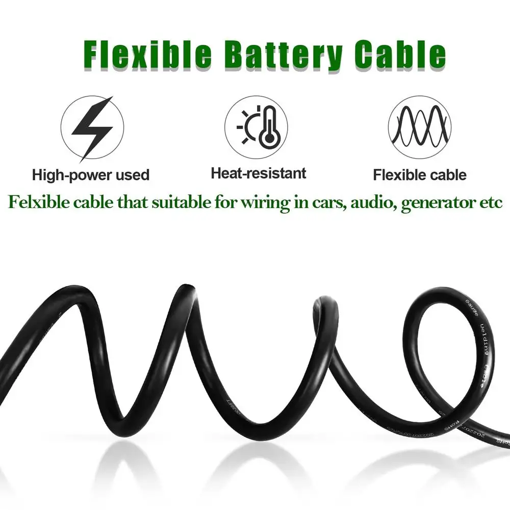 Cabo de soldagem 2 awg, fio de cobre 5 pés vermelho 5 pés preto resistente ofc automotivo solar marinho cabo de bateria eua feito energia