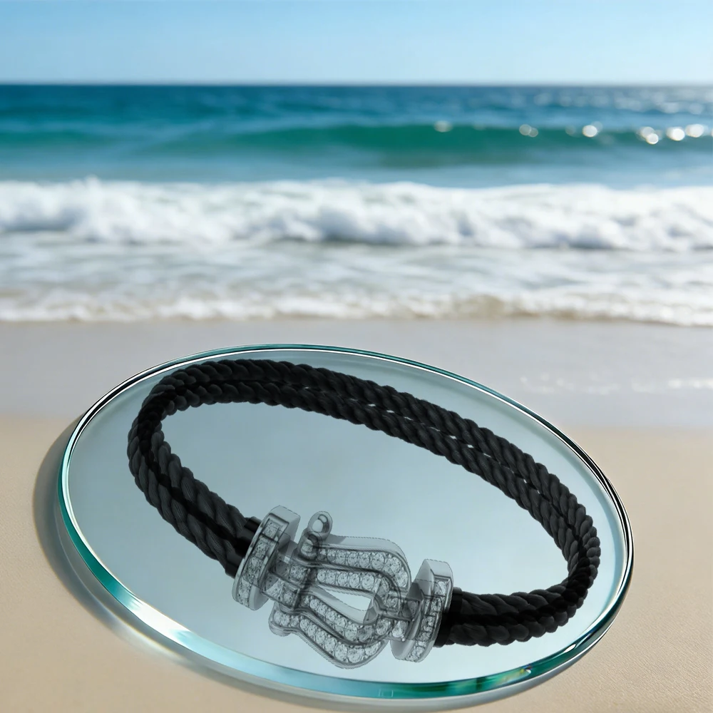 

Браслет из нейлонового шнура с матовой застежкой из нержавеющей стали, украшенной стразами, подходит как для мужчин, так и для женщин, для повседневной носки и на свиданиях.