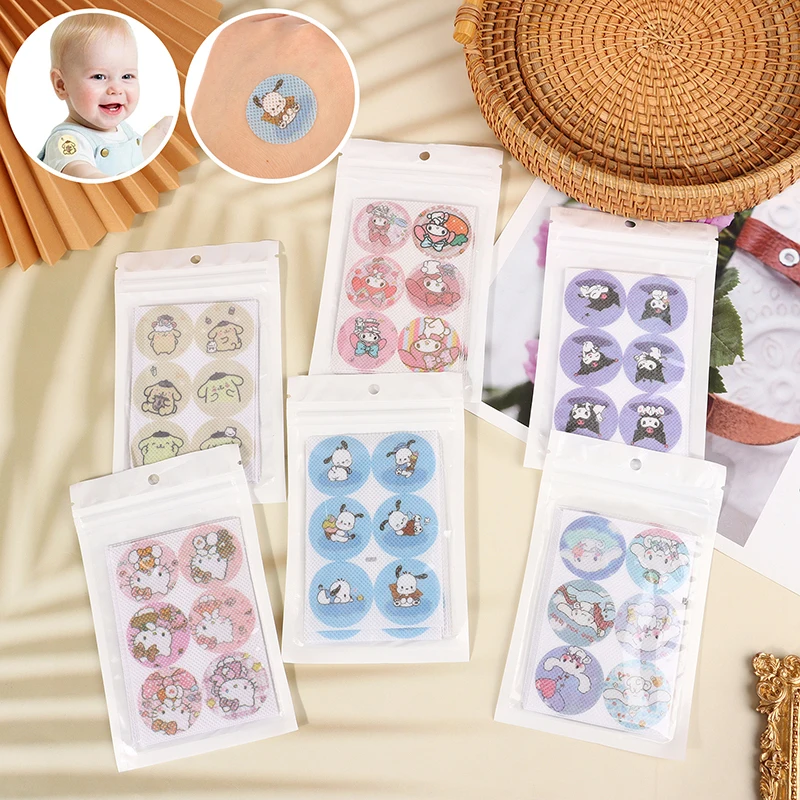 36Pcs Sanrio My Melody Kuromi Cinnamoroll Anti-Mosquito Stickers Screen Patch Stickers Anti Mosquito Clothing Hat Decoration