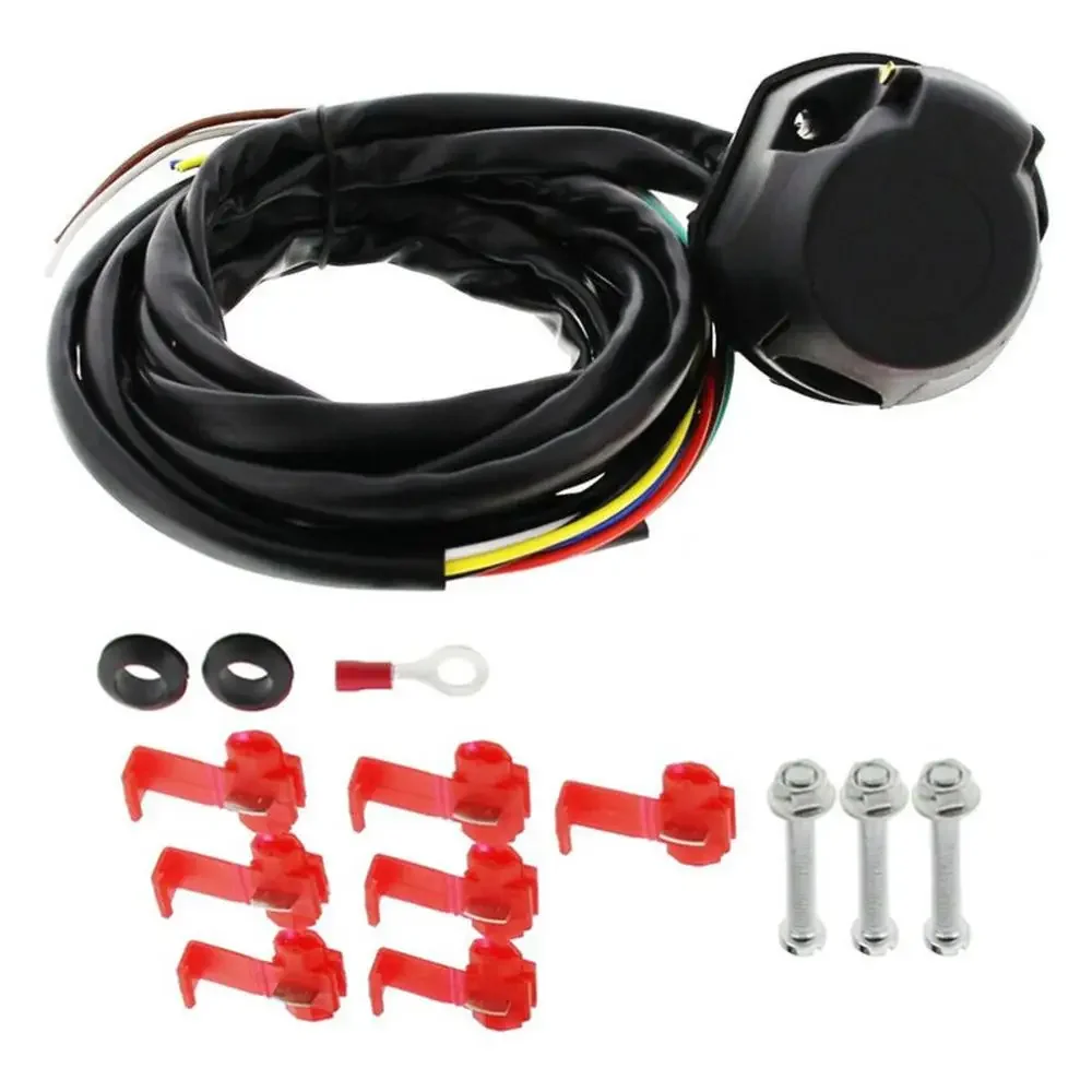 Kit eléctrico de Cable de remolque, juego de enchufes de remolque, arnés, gancho de tracción, accesorios de coche, 7 núcleos, 2M