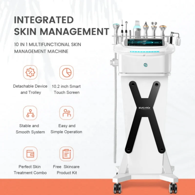 9 in 1 Skin Hydration Machine Korean HYCYNIS Ultrasonic Face Lifting Ion Skin Tightening Eye Bag Elimination Exfoliating Device