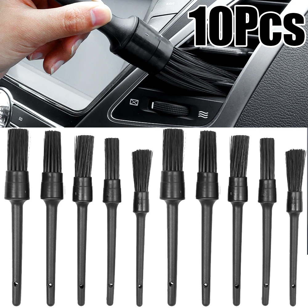 

Ten Piece Set of Car Cleaning Brushes Gap Air Conditioning Vent Round Head Dust Removal Household Brushes Car Interior Cleaning