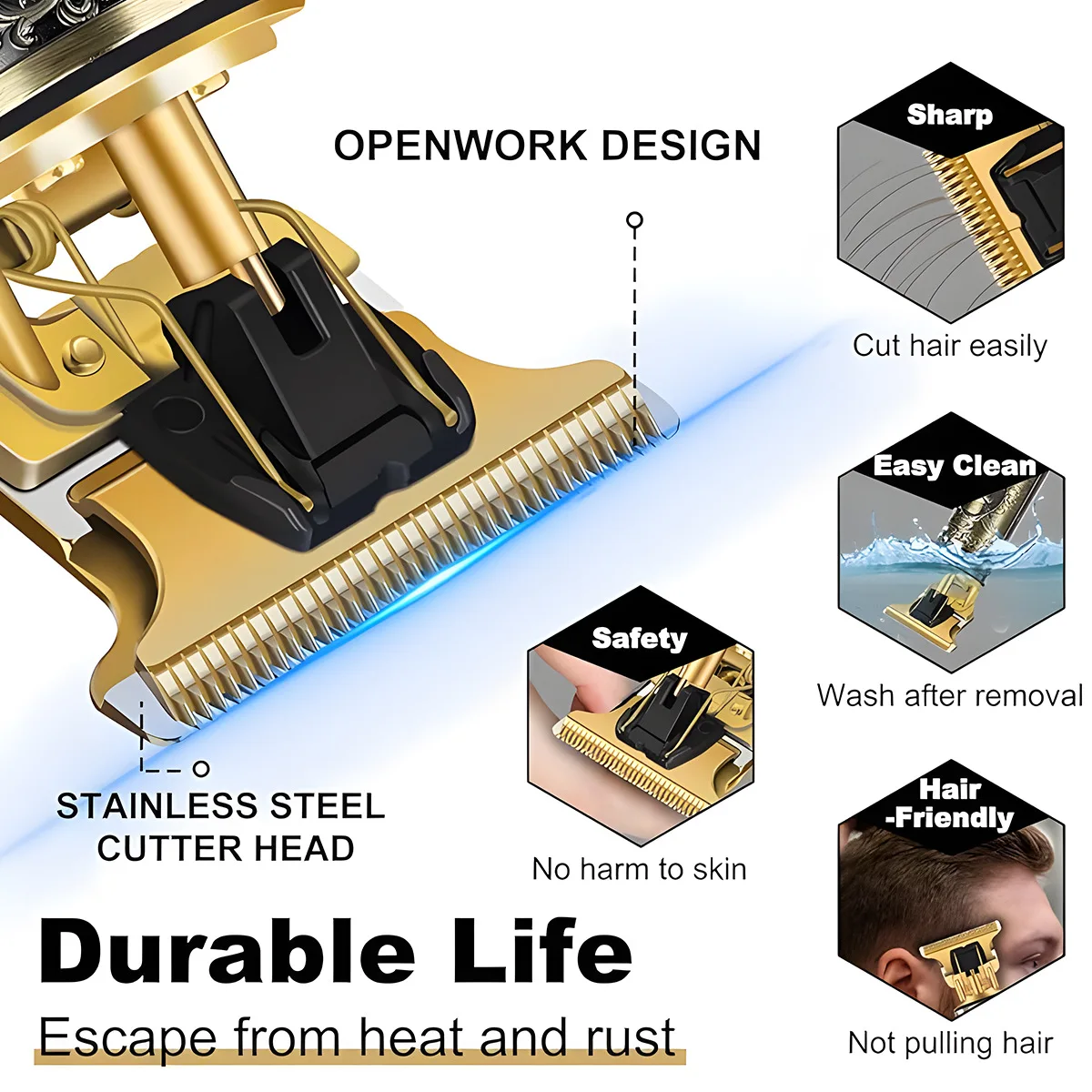 Minimáquina cortadora de pelo eléctrica inalámbrica para hombres, afeitadora de barba, máquina de corte de pelo, Barbero, estilo de corte de pelo