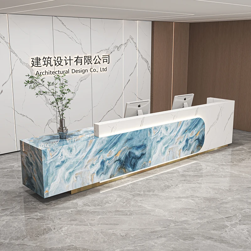 

Classic Beauty Reception Desk European Salon Senior Design Simple Reception Counter Luxury Custom Empfangstheke Office Furniture