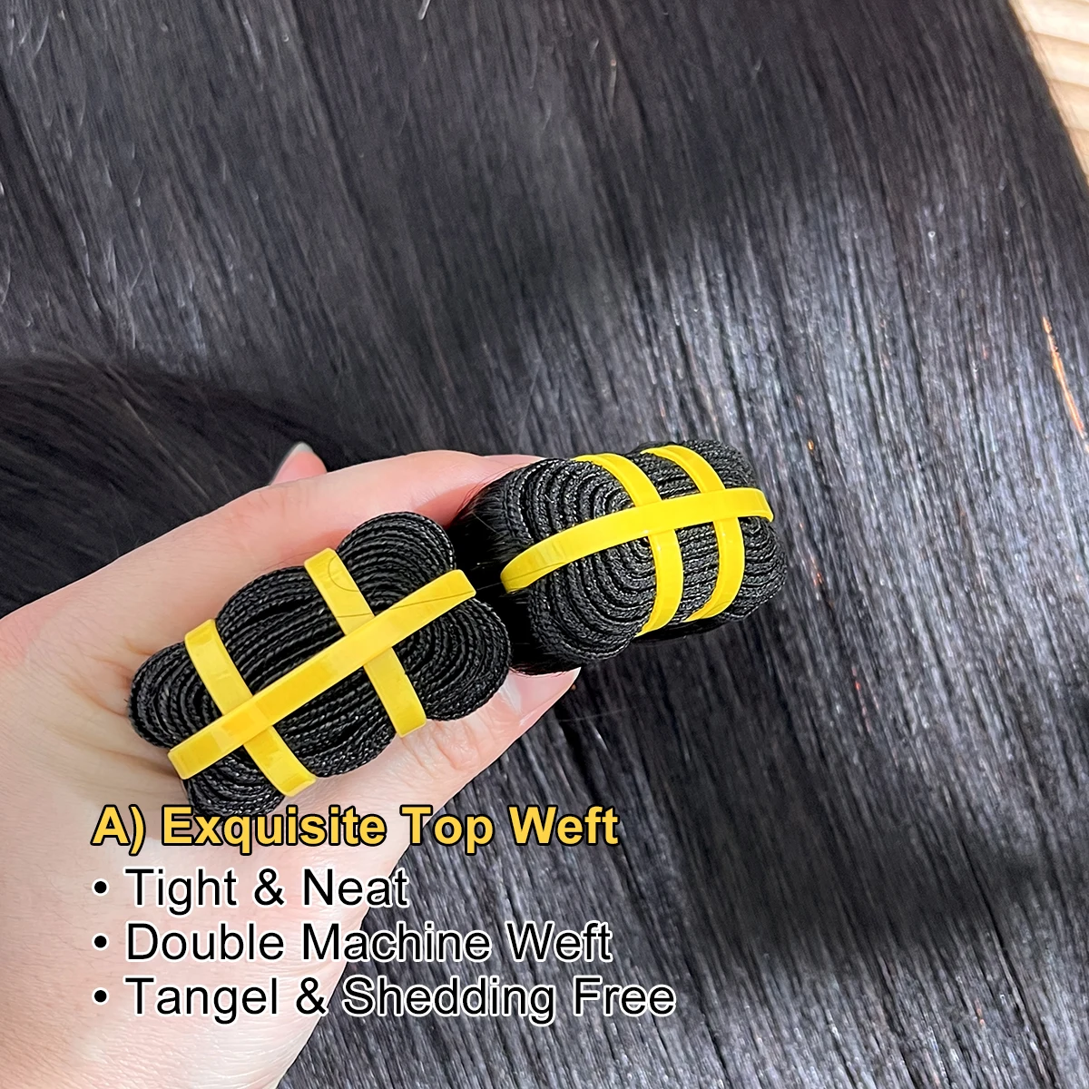 16A Vietnamesische, glatte, unbehandelte Echthaar-Bündel, 100 % unbehandeltes Echthaar, Haarverlängerungen, 30–36 Zoll, 1/3/4 Stück, für Damen. – Detail 3