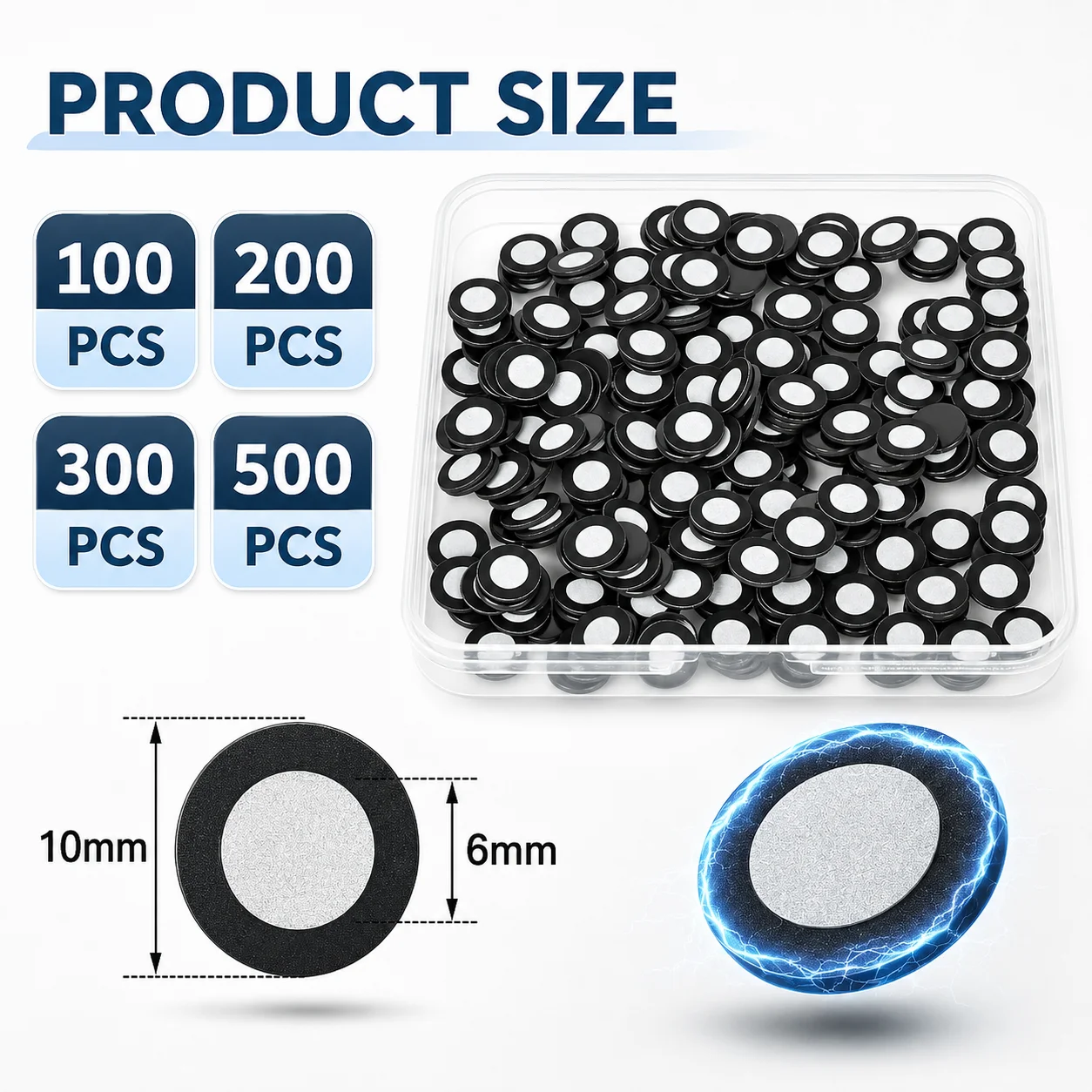 100-500 pièces de marqueurs de scanner 3D, points de suivi magnétiques 3D pour la numérisation, cibles de positionnement réfléchissantes diffuses 6,0 mm de diamètre extérieur 10 mm